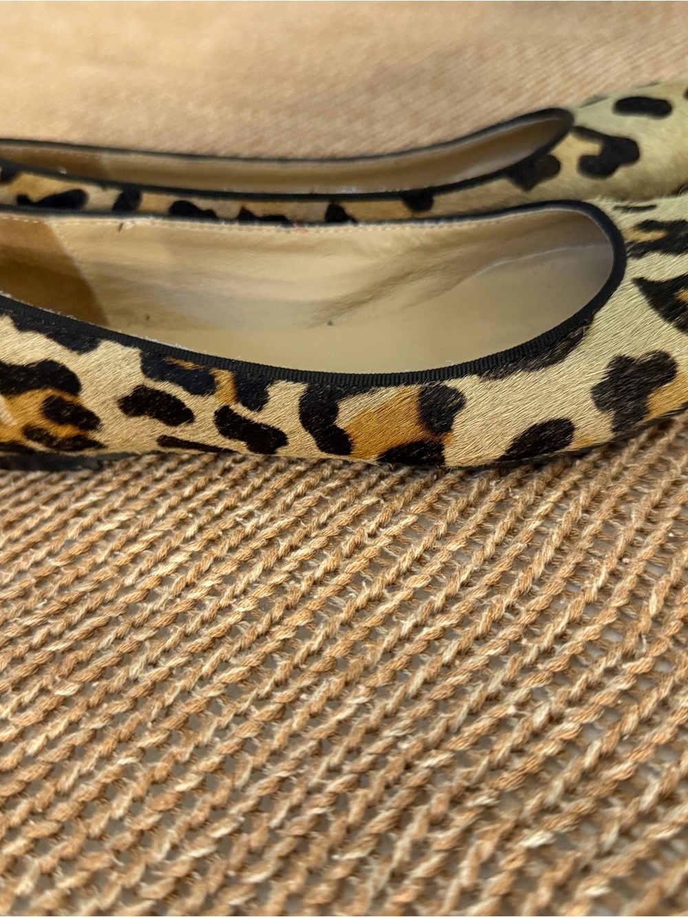 Mercanti Fiorentini Leopard-Print Ballet Flats in Tan & Black